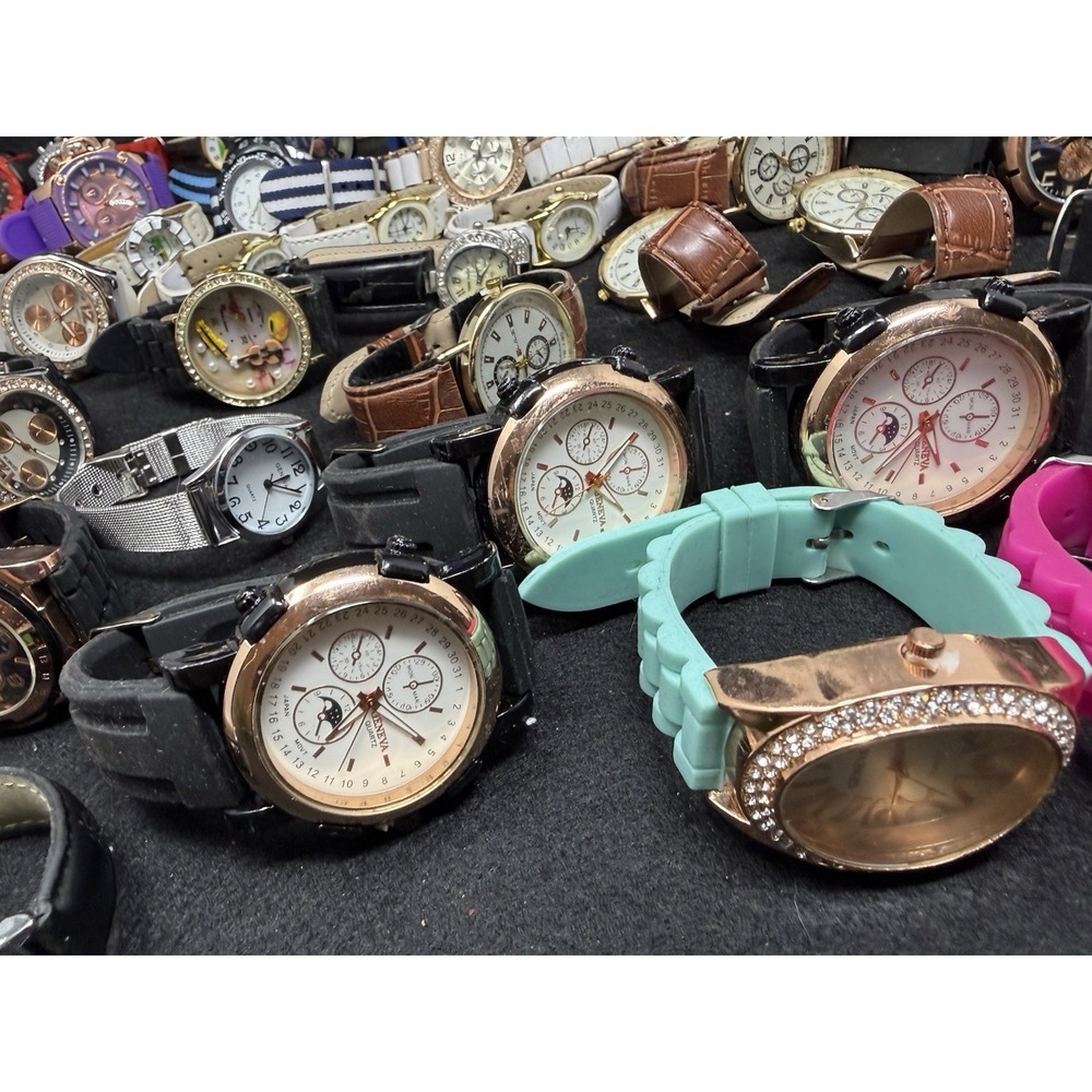 Huge Geneva Donna Vivi Fashion Watch Lot 60+ Men's Women's Wristwatches - Picture 13 of 13